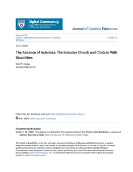 The Inclusive Church and Children with Disabilities