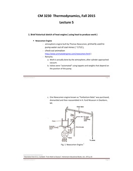 CM 3230 Thermodynamics, Fall 2015 Lecture 5