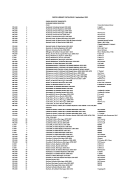 NDFHS LIBRARY CATALOGUE- September 2021