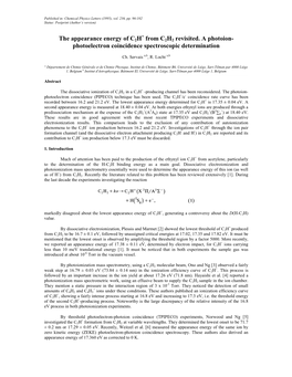 The Appearance Energy of C2H from C2H2 Revisited. a Photoion