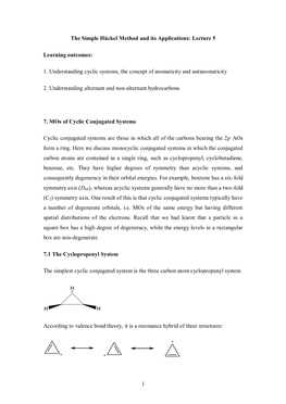 The Simple Hückel Method and Its Applications: Lecture 5