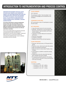 Introduction to Instrumentation and Process Control