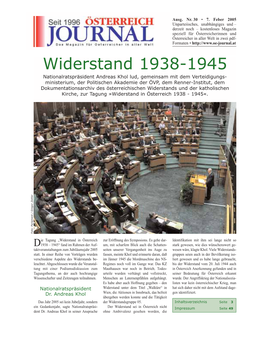 Widerstand 1938-1945