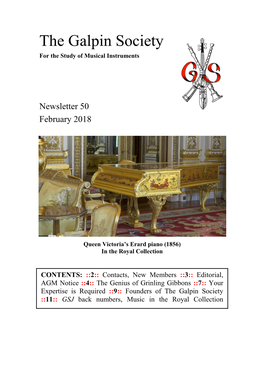 GSJ Back Numbers, Music in the Royal Collection the GALPIN SOCIETY Registered Charity No