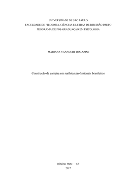 Construção Da Carreira Em Surfistas Profissionais Brasileiros