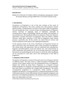 Review of Foundations of Pragmatics