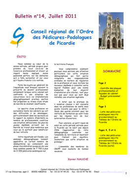 Conseil Régional De L'ordre Des Pédicures-Podologues De Picardie