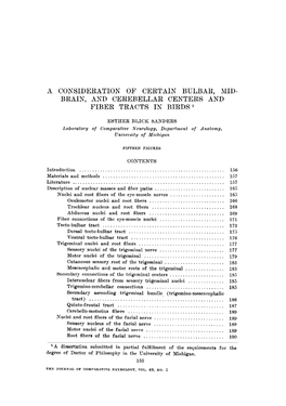 BRAIN, Hnd CEREBELLAR CENTERS and FIBER TRACTS IS BIRDS1