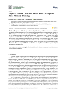Physical Fitness Level and Mood State Changes in Basic Military Training