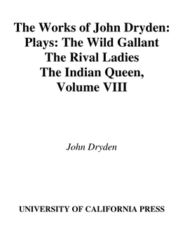 Works of John Dryden, Volume VIII