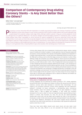 Comparison of Contemporary Drug-Eluting Coronary Stents – Is Any Stent Better Than the Others?