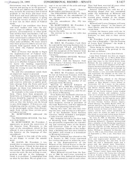 Congressional Record—Senate S 1427