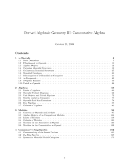 Derived Algebraic Geometry III: Commutative Algebra