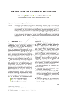 Smartphone Teleoperation for Self-Balancing Telepresence Robots