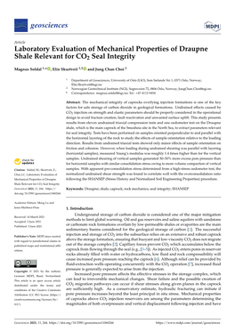 Laboratory Evaluation of Mechanical Properties of Draupne Shale Relevant for CO2 Seal Integrity