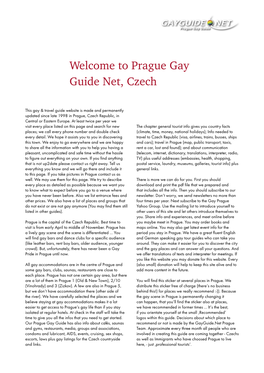 Welcome to Prague Gay Guide Net, Czech