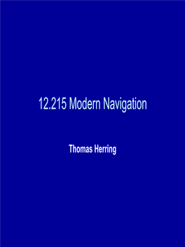 12.215 Modern Navigation