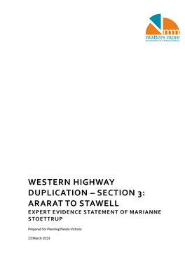 Ararat to Stawell Expert Evidence Statement of Marianne Stoettrup