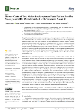 (Bt) Diets Enriched with Vitamins a and C