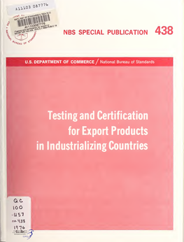 Testing and Certification for Export Products in Industrializing Countries