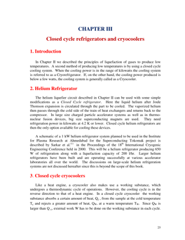 CHAPTER III Closed Cycle Refrigerators and Cryocoolers