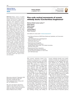Fine-Scale Vertical Movements of Oceanic Whitetip Sharks