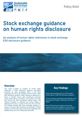 Stock Exchange Guidance on Human Rights Disclosure