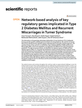 Network-Based Analysis of Key Regulatory Genes Implicated in Type