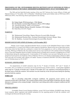 1. Mr. Muhammad Tariq Khan, Deputy Director (Locust) Hqs, Karachi 2. Mr