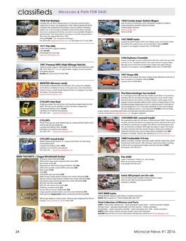 Classifieds Microcars & Parts for SALE