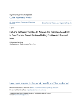 Hot and Bothered: the Role of Arousal and Rejection Sensitivity in Dual Process Sexual Decision Making for Gay and Bisexual Men