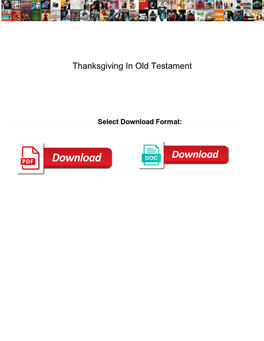 Thanksgiving in Old Testament