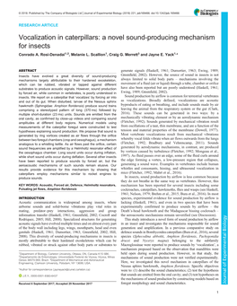 Vocalization in Caterpillars: a Novel Sound-Producing Mechanism for Insects Conrado A