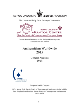 Antisemitism Worldwide 2015