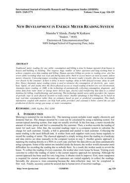 New Development in Energy Meter Reading System