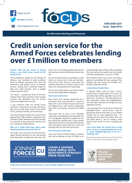 Credit Union Service for the Armed Forces Celebrates Lending Over £1Million to Members