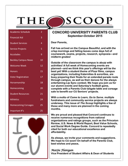 Concord University Parents Club October 2014