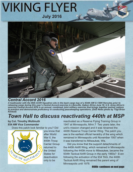 Town Hall to Discuss Reactivating 440Th at MSP by Col