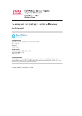 Housing and Integrating Refugees in Hamburg