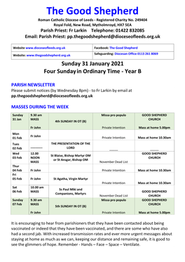 Year B PARISH NEWSLETTER