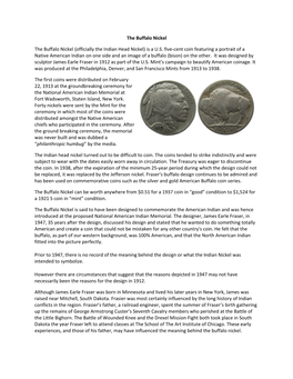 The Buffalo Nickel the Buffalo Nickel