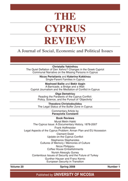 THE CYPRUS REVIEW a Journal of Social, Economic and Political Issues