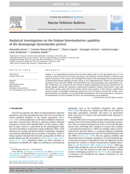 Analytical Investigations on the Lindane Bioremediation Capability Of