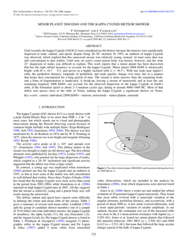 Minor Planet 2008 Ed69 and the Kappa Cygnid Meteor Shower