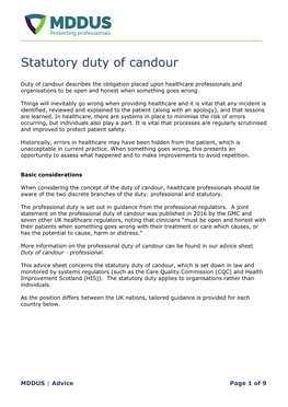 Statutory Duty of Candour