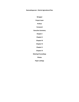 Ramnathapuram - District Agricultural Plan