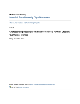 Characterizing Bacterial Communities Across a Nutrient Gradient Over Winter Months