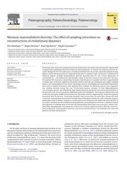 Mesozoic Mammaliaform Diversity: the Effect of Sampling Corrections on Reconstructions of Evolutionary Dynamics