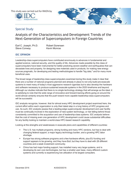 Analysis of the Characteristics and Development Trends of the Next-Generation of Supercomputers in Foreign Countries