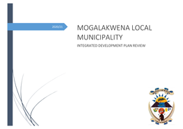 Mogalakwena Local Municipality Integrated Development Plan Review Chapter One: the Planning Process